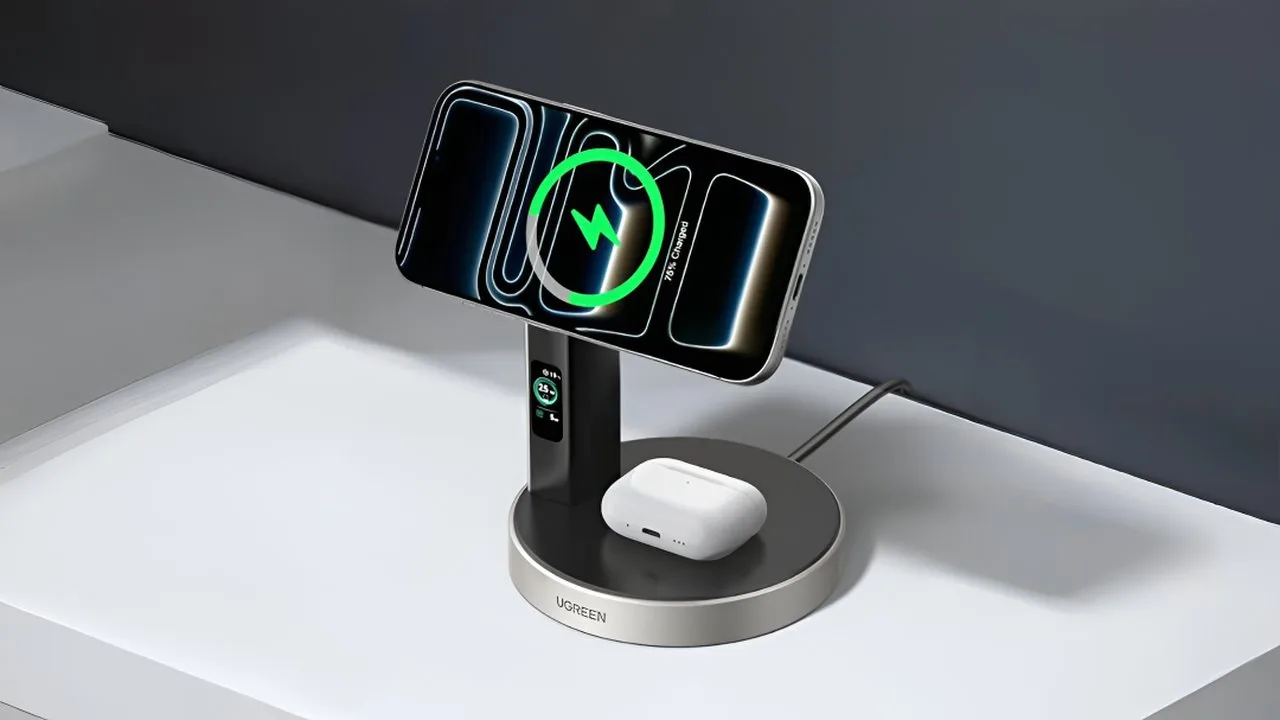 Ugreen Hadirkan Pengisi Daya Nirkabel Qi2 25W dengan Pendingin Aktif dan Layar